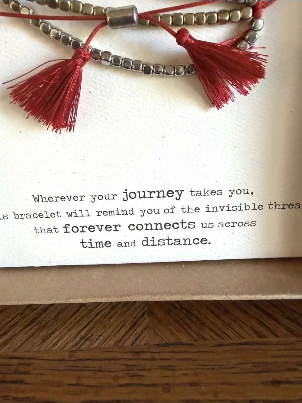 The Red Thread Love/Friendship Adjustable Bracelet Set - Red and Silver NWT